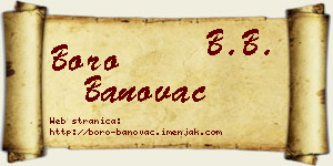 Boro Banovac vizit kartica